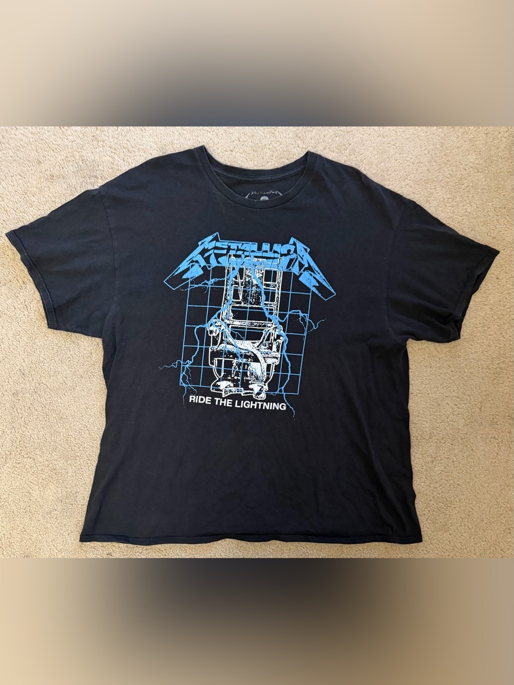 Metallica Ride The Lightning Blue Electric Chair Band Tee XL